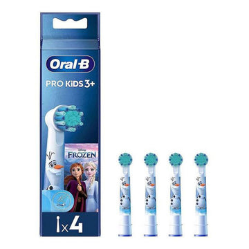 Oral-B Pro Kids 3+ Frozen opzetborstels, verpakking met 4 stuks en losse borstelkopjes