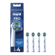 Oral-B PRO Precision Clean opzetborstels verpakking met vier losse opzetborstels