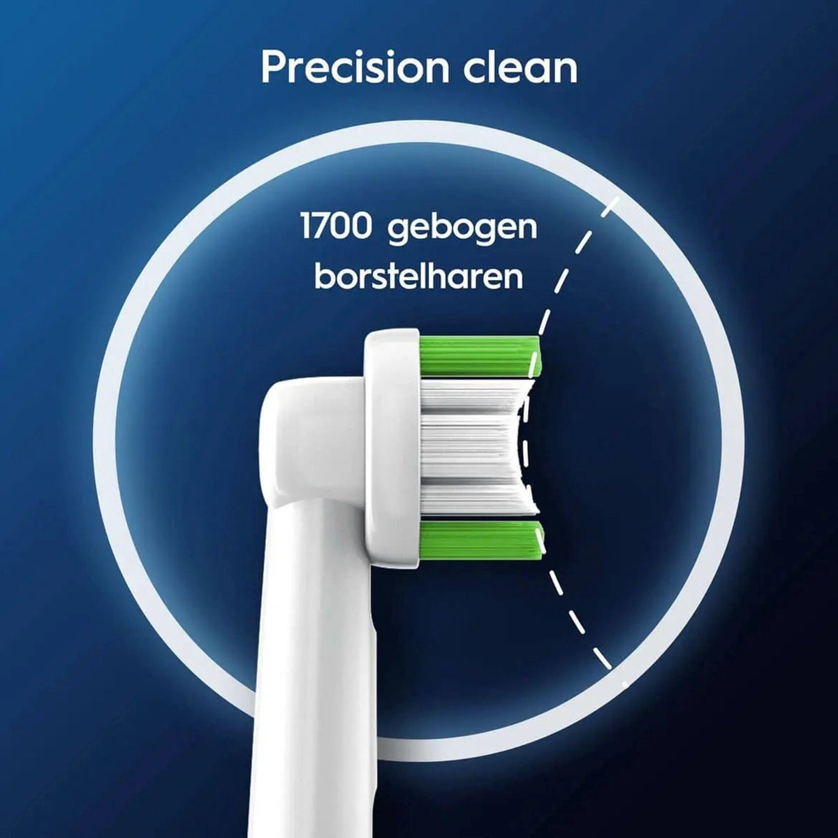 Oral-B PRO Precision Clean opzetborstel met 1700 gebogen borstelharen uitgelicht