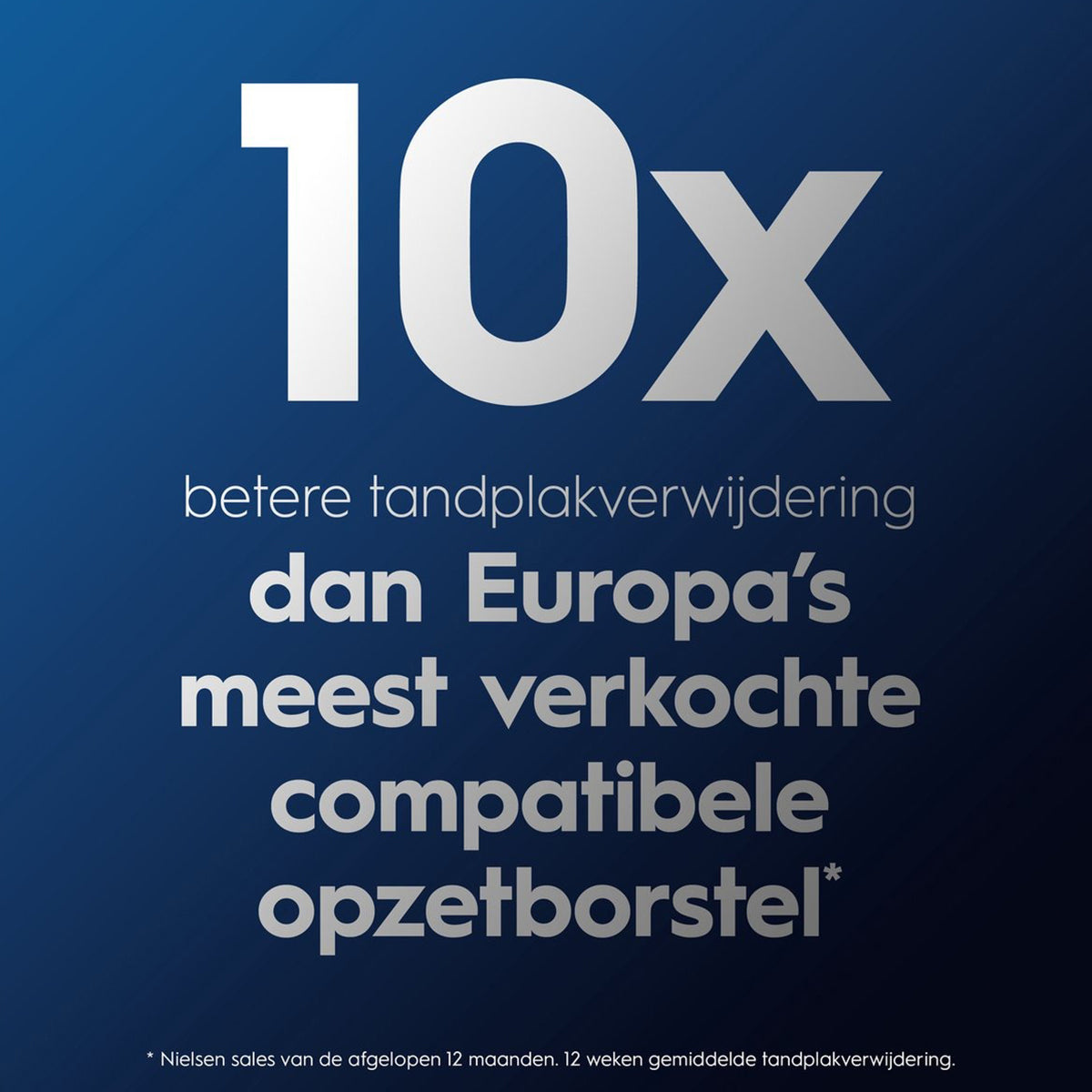 Oral-B tekst 10x betere tandplakverwijdering dan meest verkochte opzetborstel