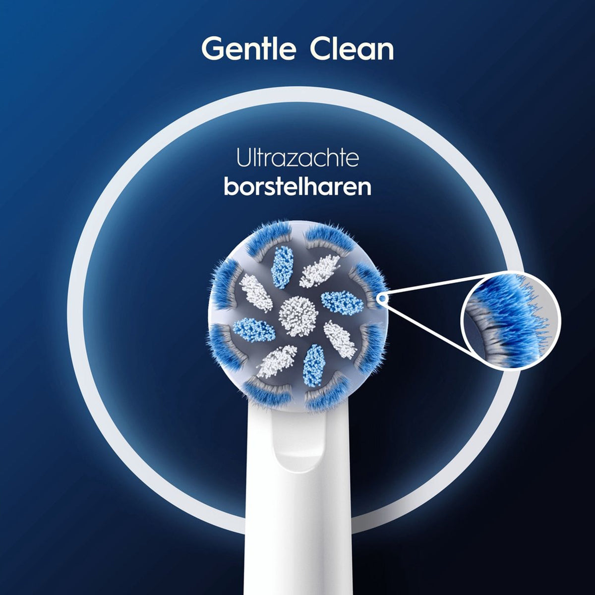 Oral-B PRO Sensitive Clean opzetborstel met detail van ultrazachte borstelharen