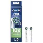 Oral-B PRO Cross Action Wit opzetborstels verpakking met 2 opzetborstels ernaast