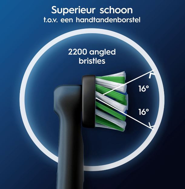 Oral-B PRO Cross Action opzetborstel met 2200 schuingeplaatste haren onder 16 graden