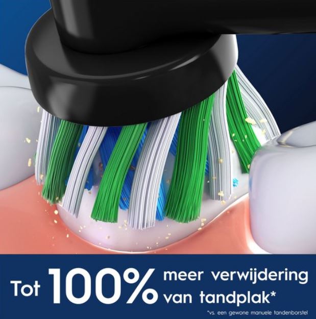 Oral-B PRO Cross Action opzetborstel op tanden, tot 100% meer tandplakverwijdering