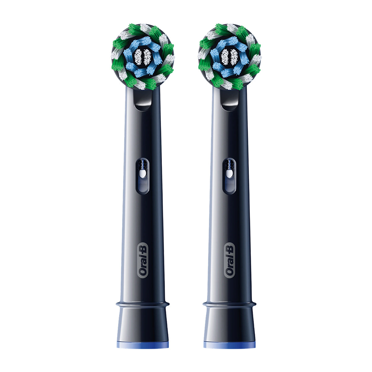 Oral-B PRO Cross Action Zwart opzetborstels, twee stuks naast elkaar