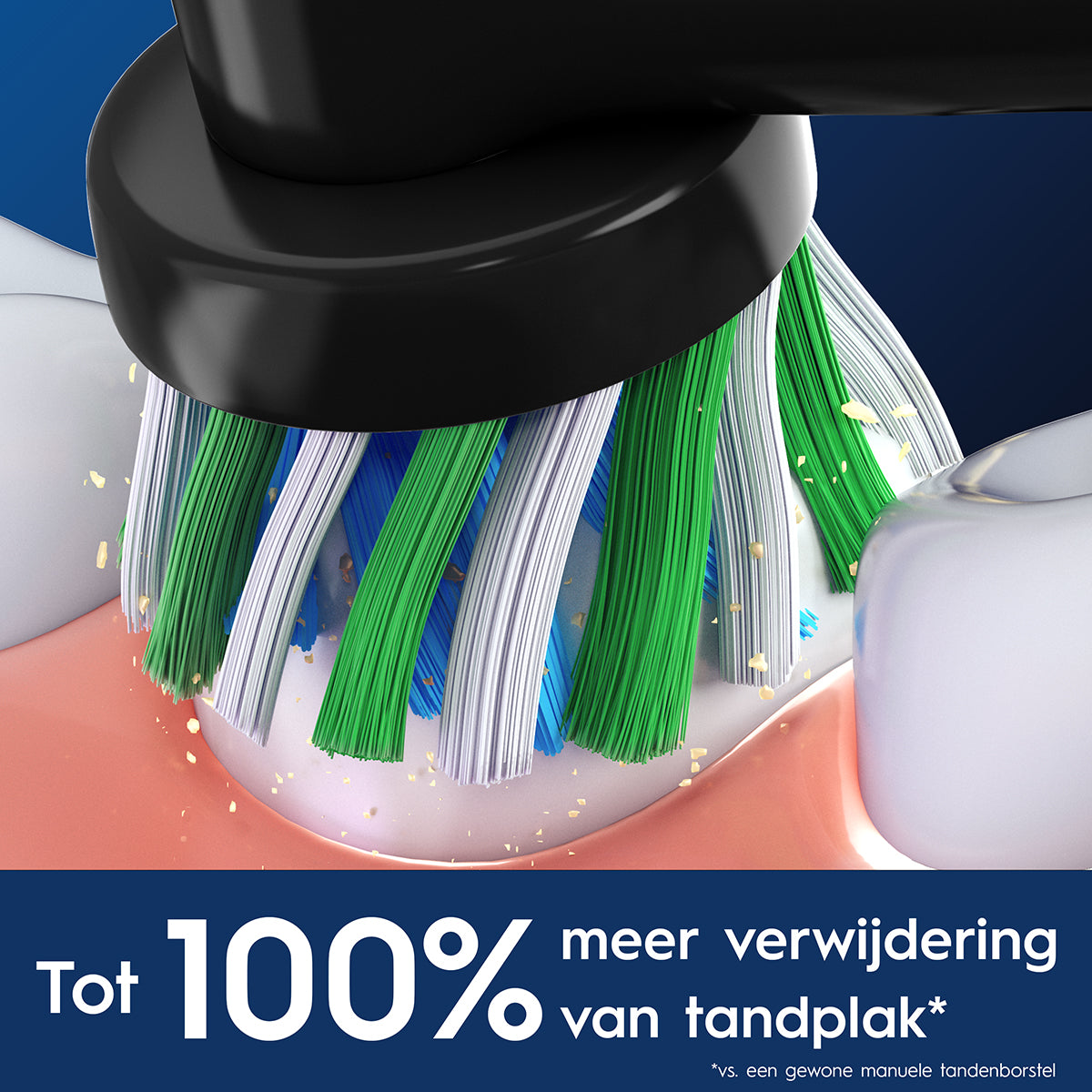 Oral-B PRO Cross Action opzetborstel verwijdert tot 100% meer tandplak op tanden