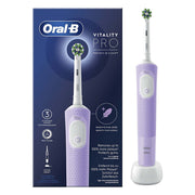 Oral-B Vitality Pro 103 lila elektrische tandenborstel met verpakking en oplaadstandaard