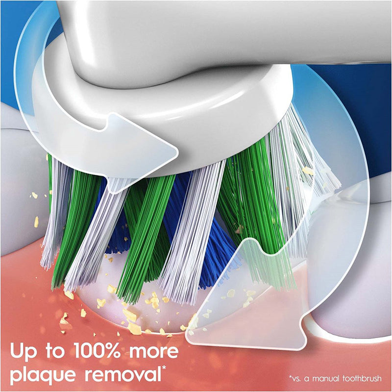Oral-B Vitality Pro 103 lila borstelkop detail met tot 100% meer plaqueverwijdering