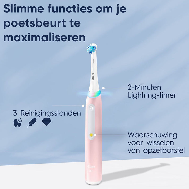 Oral-B iO 3n Series Pink tandenborstel met slimme functies uitgelicht in infographic