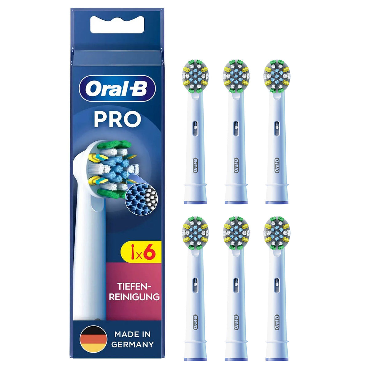 Oral-B PRO Floss Action opzetborstels wit met verpakking, doosje van 6 stuks