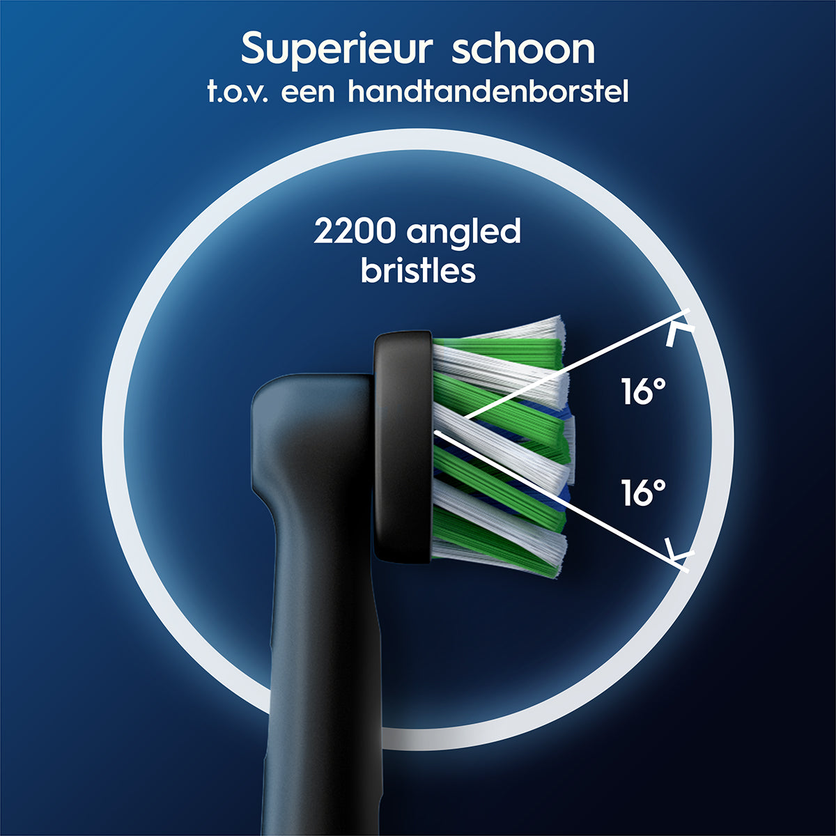 Oral-B PRO Cross Action opzetborstel met 2200 hoekige haartjes onder 16 graden