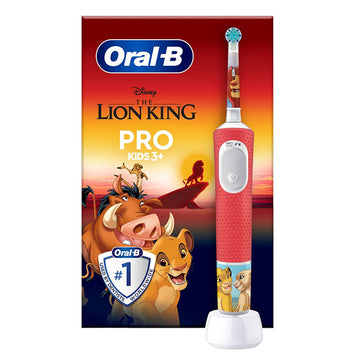 Oral-B Vitality Pro Kids Lion King 3+ verpakking met rode elektrische tandenborstel
