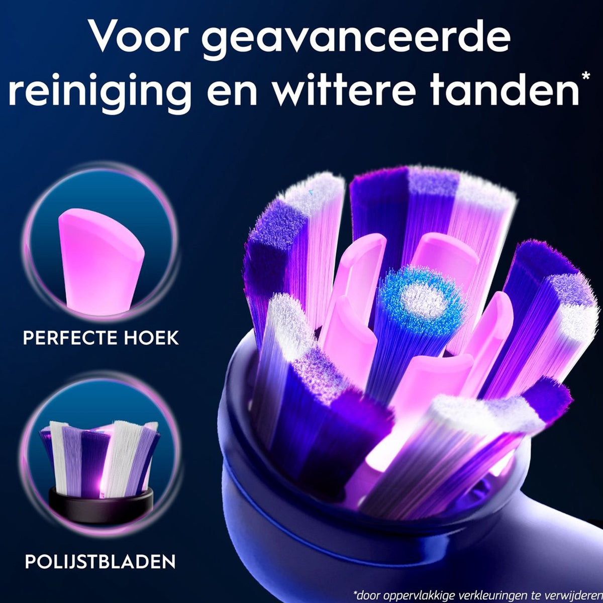 Oral-B iO Radiant White opzetborstel met detail perfecte hoek en polijstbladen