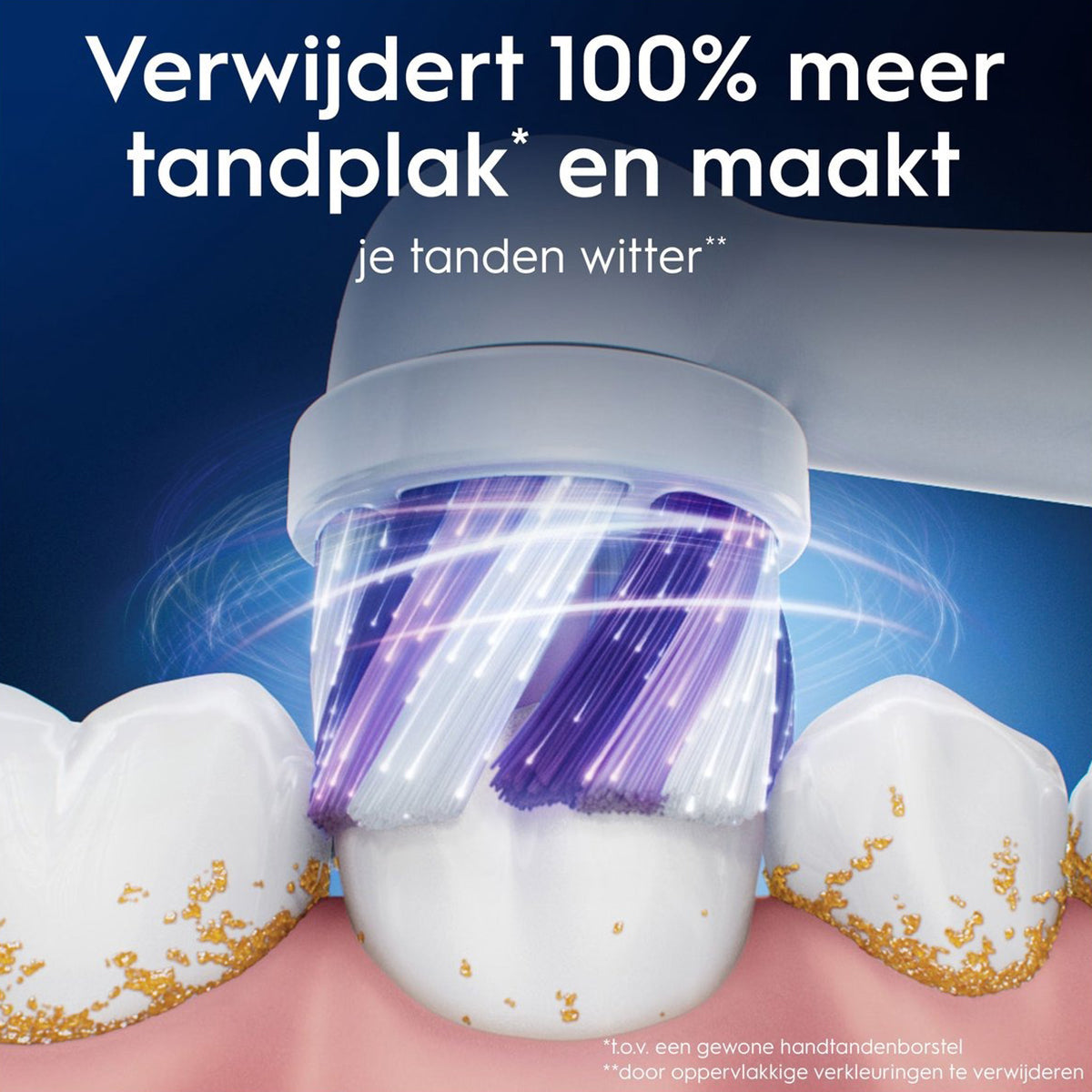 Oral-B iO Radiant White opzetborstel verwijdert 100% meer tandplak en maakt tanden witter
