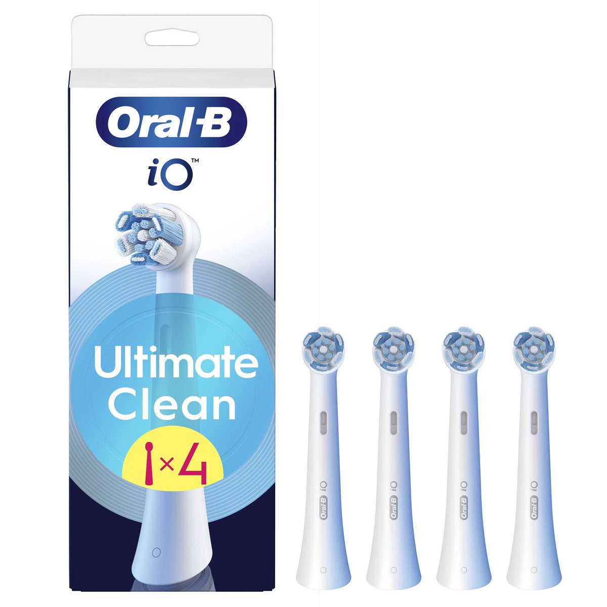 Oral-B iO Ultimate Clean opzetborstels wit, verpakking met vier stuks