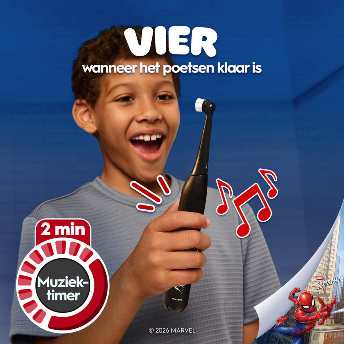 Oral-B iO Kids 6+ Spiderman elektrische tandenborstel met 2 minuten muziektimer