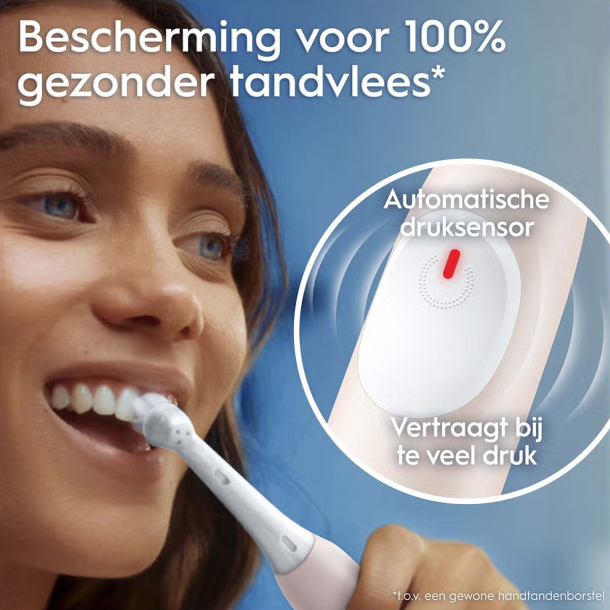 Oral-B iO 2 tandenborstel met automatische druksensor die vertraagt bij te veel druk