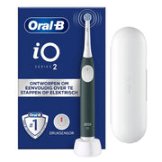 Oral-B iO 2 elektrische tandenborstel Forest Green met verpakking en reisetui