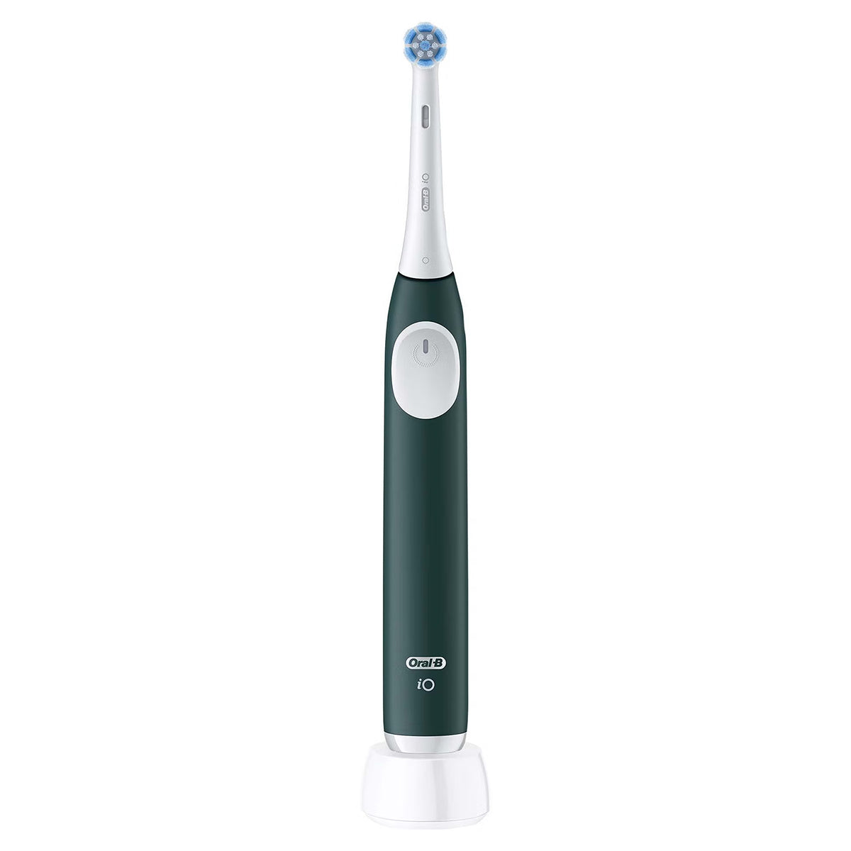 Oral-B iO 2 elektrische tandenborstel Forest Green op oplaadstandaard