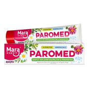Mara Expert Paromed tandpasta tube en verpakking met bloemenmotief
