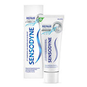 Sensodyne Repair&Protect whitening tandpasta doos en tube naast elkaar