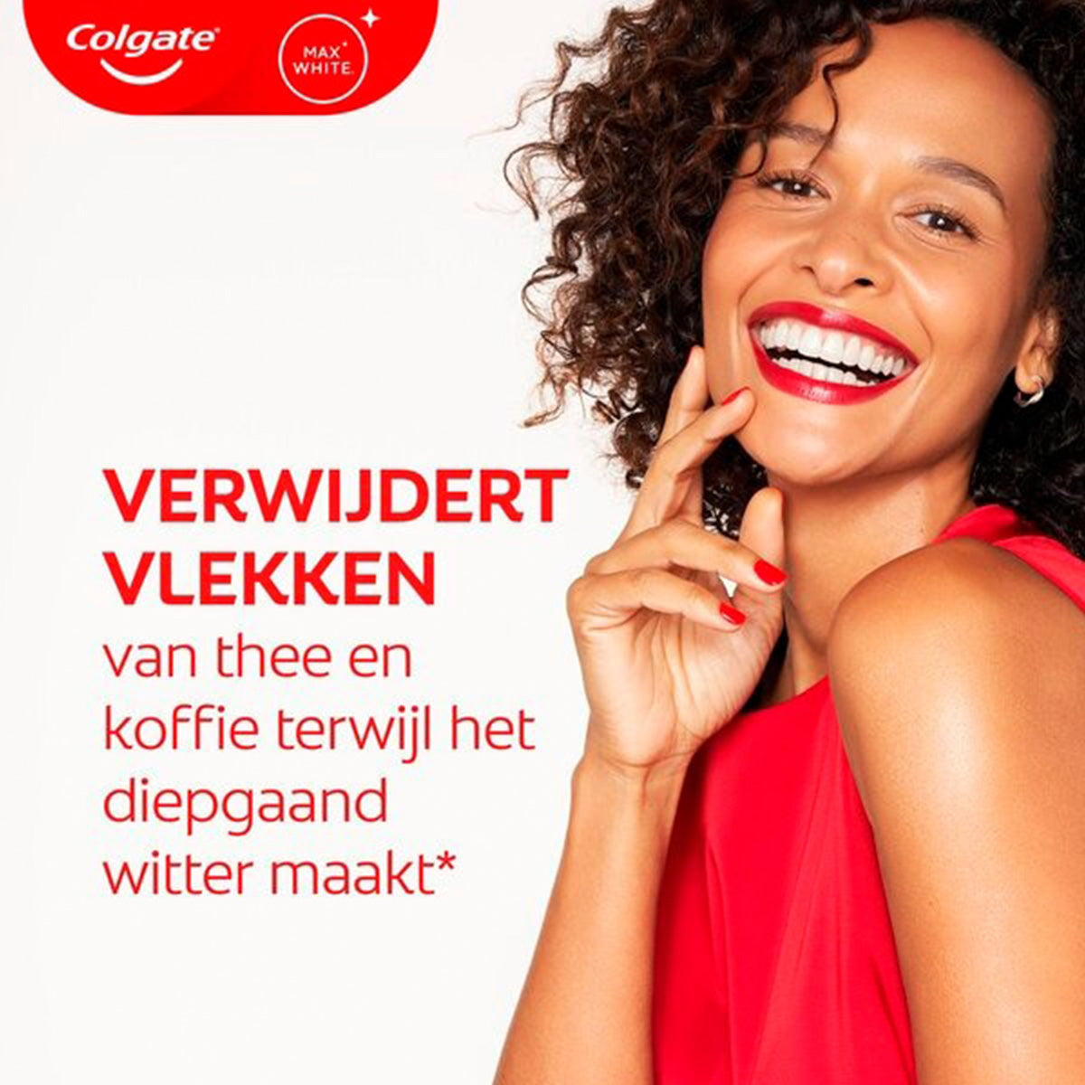 Colgate Max White Expert tandpasta belofte: verwijdert theevlekken en maakt tanden witter