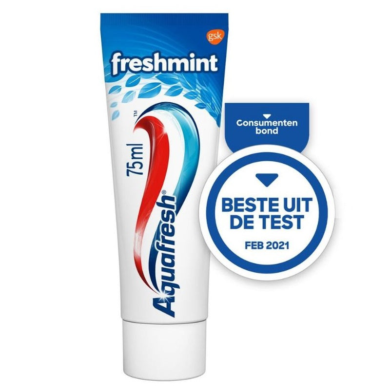Aquafresh Freshmint tandpasta tube 75ml met keurmerk Beste uit de Test 2021