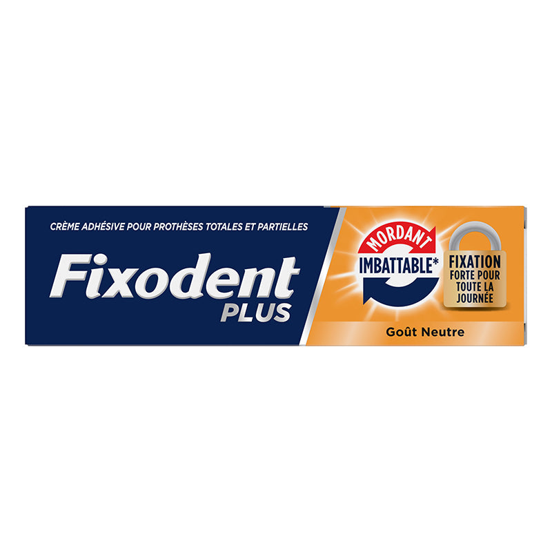 Fixodent kleefpasta plus Dual Power verpakking neutrale smaak, doos vooraanzicht