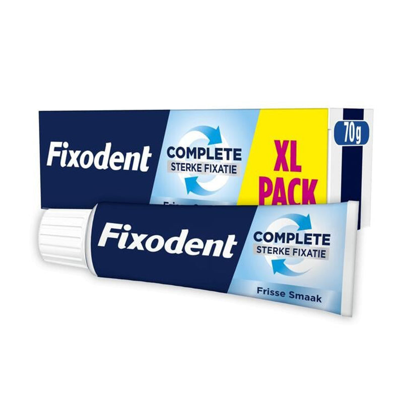 Fixodent kleefpasta Original extra forte groot verpakking en tube 70g