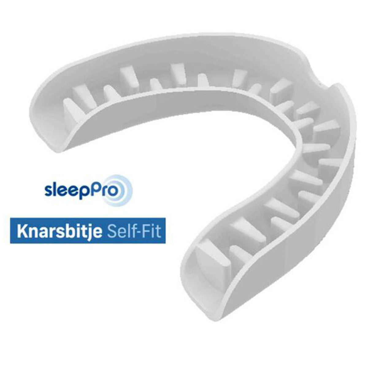 SleepPro Knarsbitje Self-Fit witte mondbeschermer met kartelrand van boven
