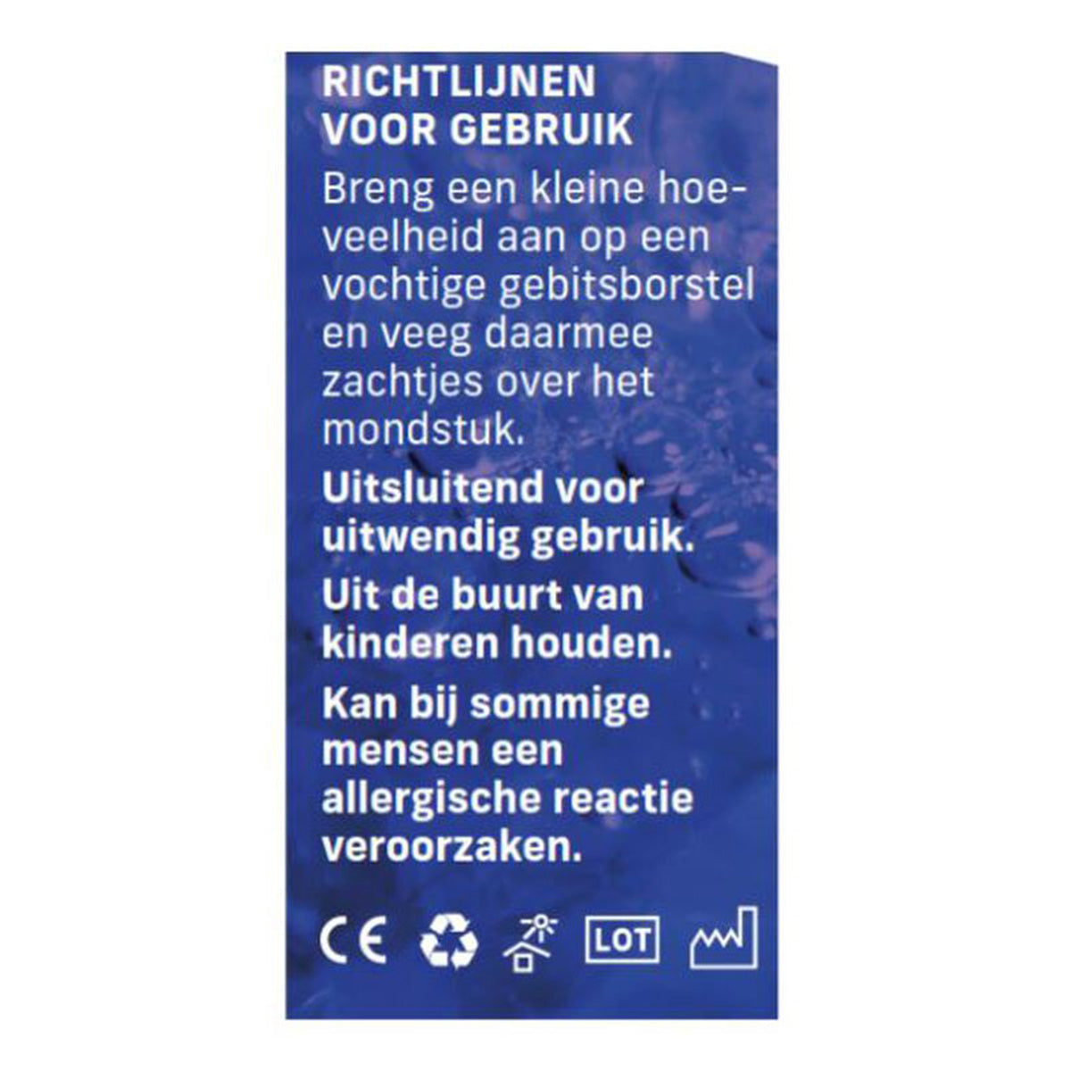 SleepPro Fresh & Clean reinigingsgel verpakking met gebruiksrichtlijnen en veiligheidsinformatie