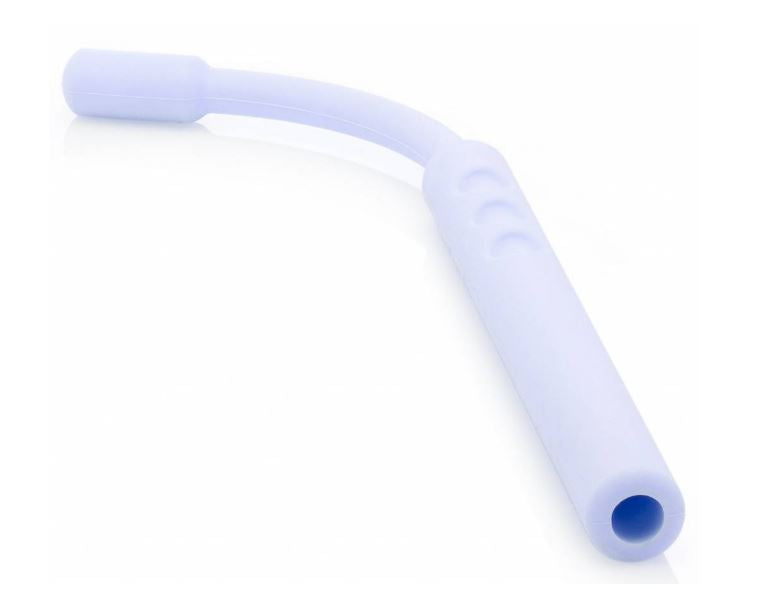 SleepPro Dream Sipper anti-snurk-training gebogen siliconen mondstuk in lichtblauw