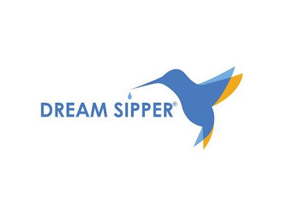 SleepPro Dream Sipper logo met blauwe kolibrie en druppel