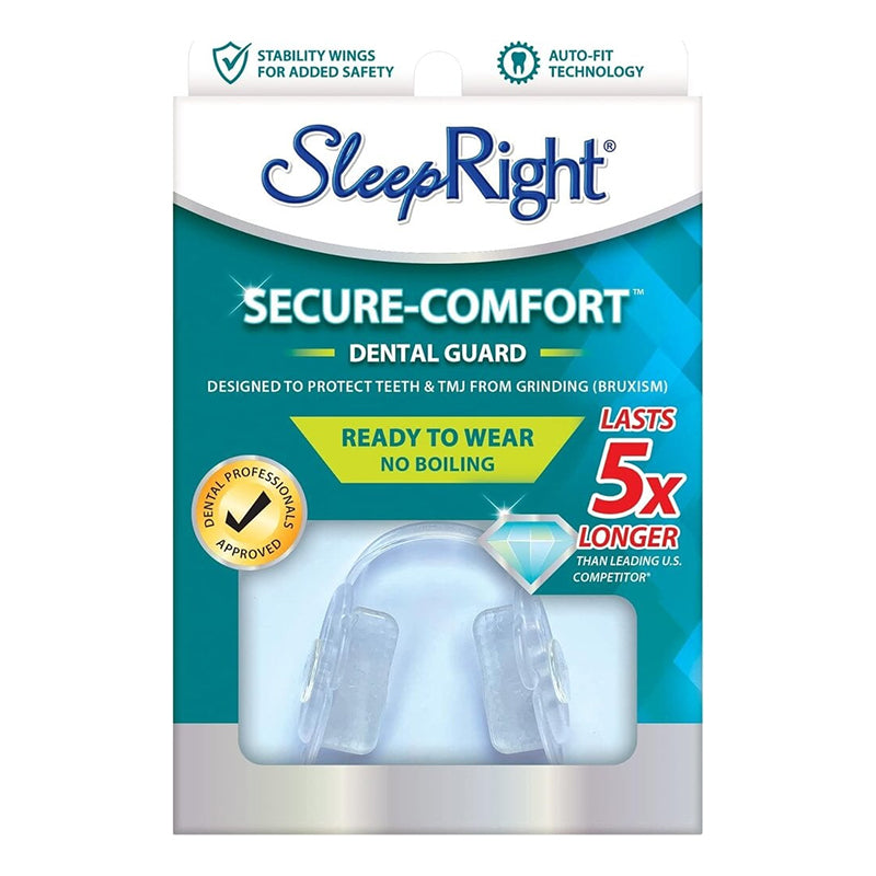 SleepRight Secure Comfort knarsbitje verpakking met transparant gebitsbeschermer