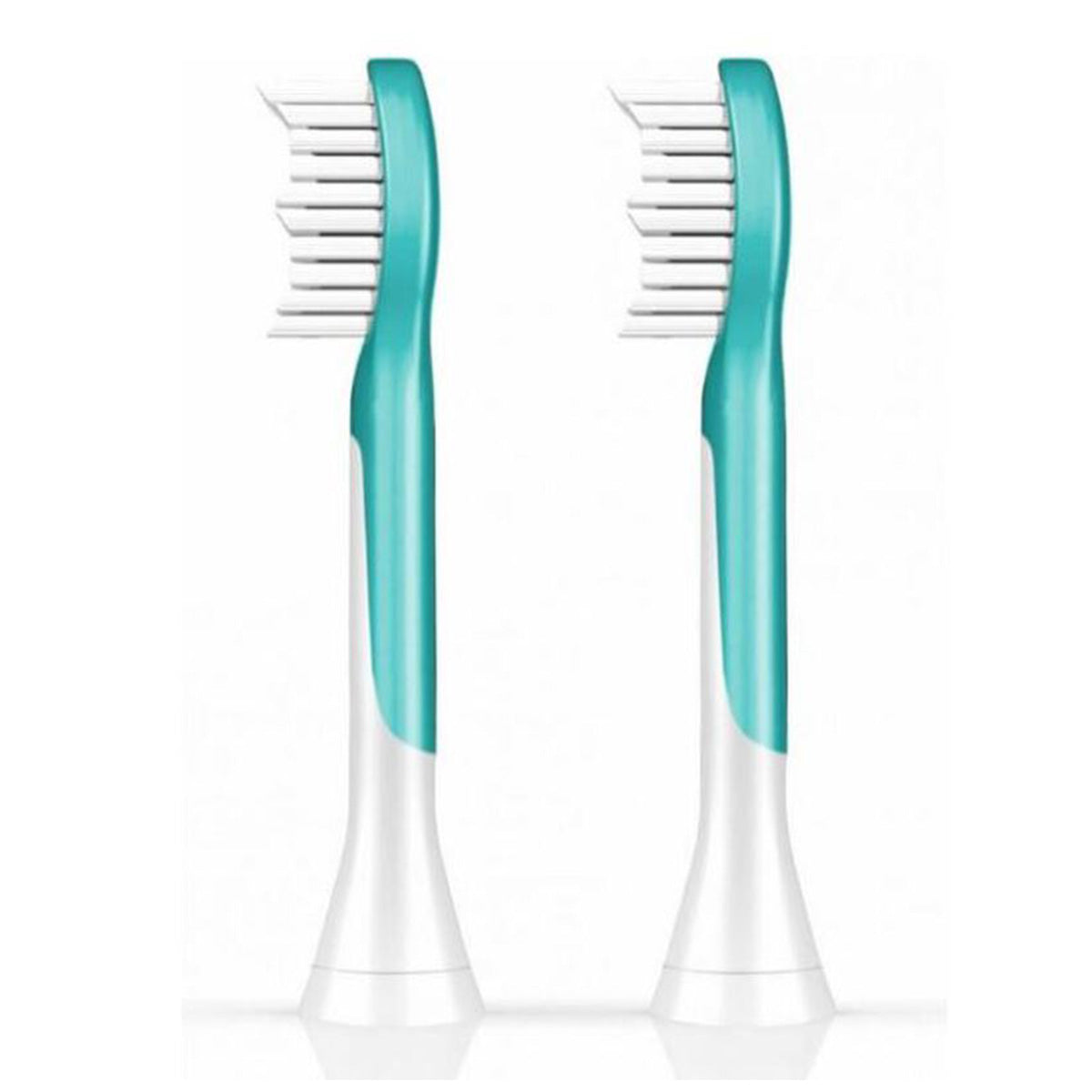 Sonicare For Kids opzetborstels HX6042/33 groen, twee opzetborstels naast elkaar