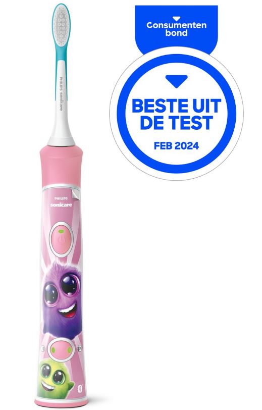 Sonicare For Kids HX6352/42 tandenborstel roze met Consumentenbond keurmerk Beste uit de Test