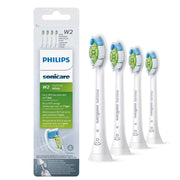 Sonicare W2 Optimal White opzetborstels verpakking met vier opzetborstels ernaast