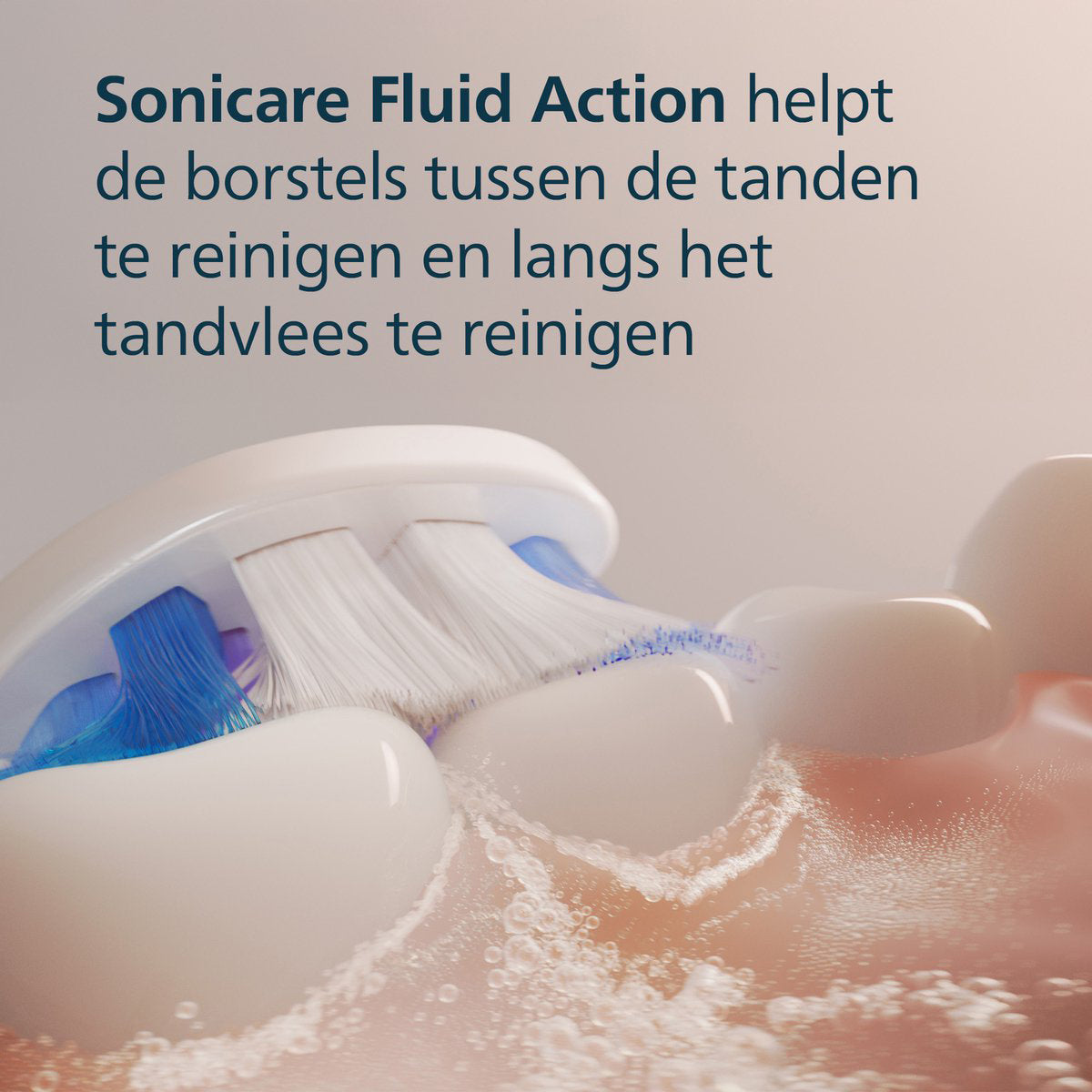 Sonicare Optimal Sensitive opzetborstel reinigt tussen tanden en langs tandvlees