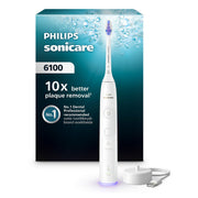 Sonicare 6100 elektrische borstel wit met verpakking en oplaadstation