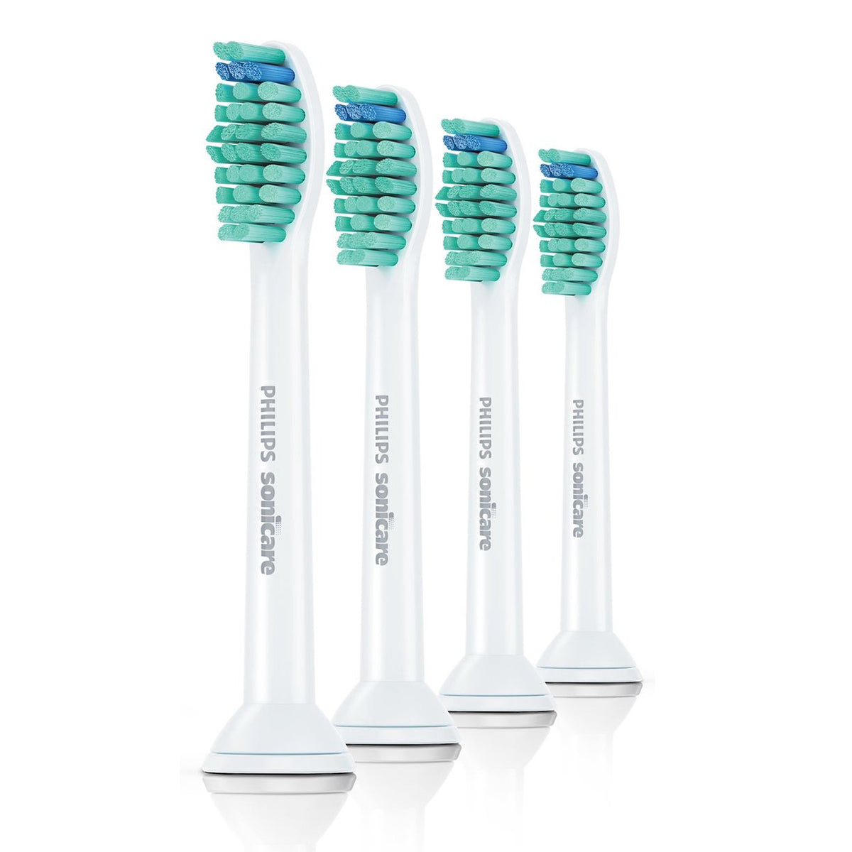 Sonicare ProResults opzetborstels HX6012/07, set van vier witte opzetborstels met groene haren