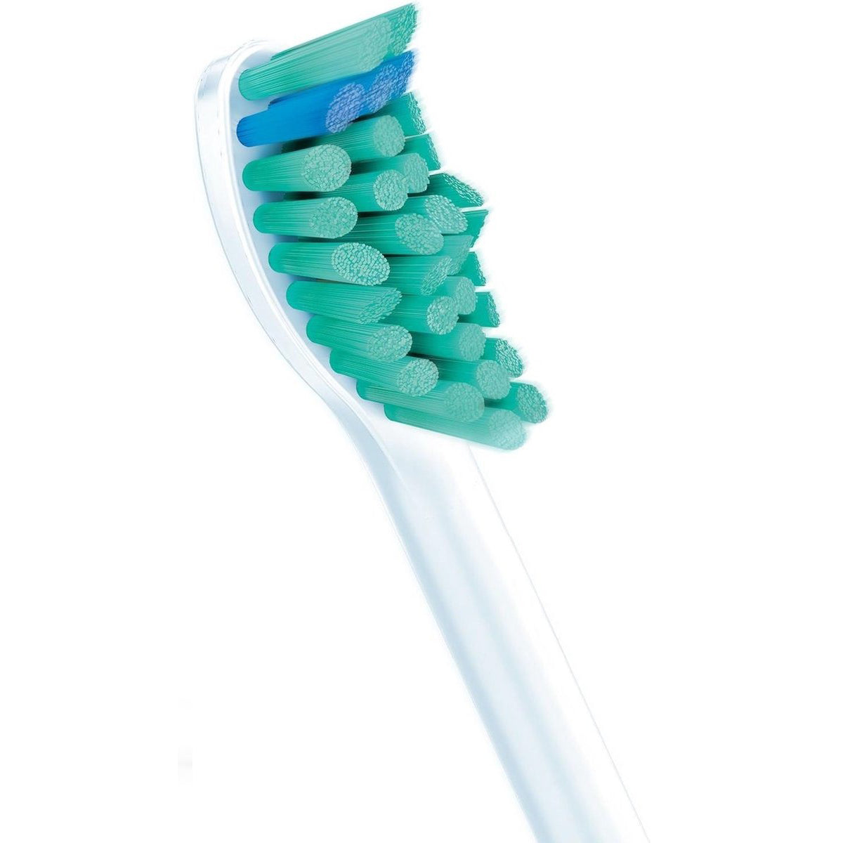 Sonicare ProResults opzetborstel detailopname groene en blauwe borstelharen