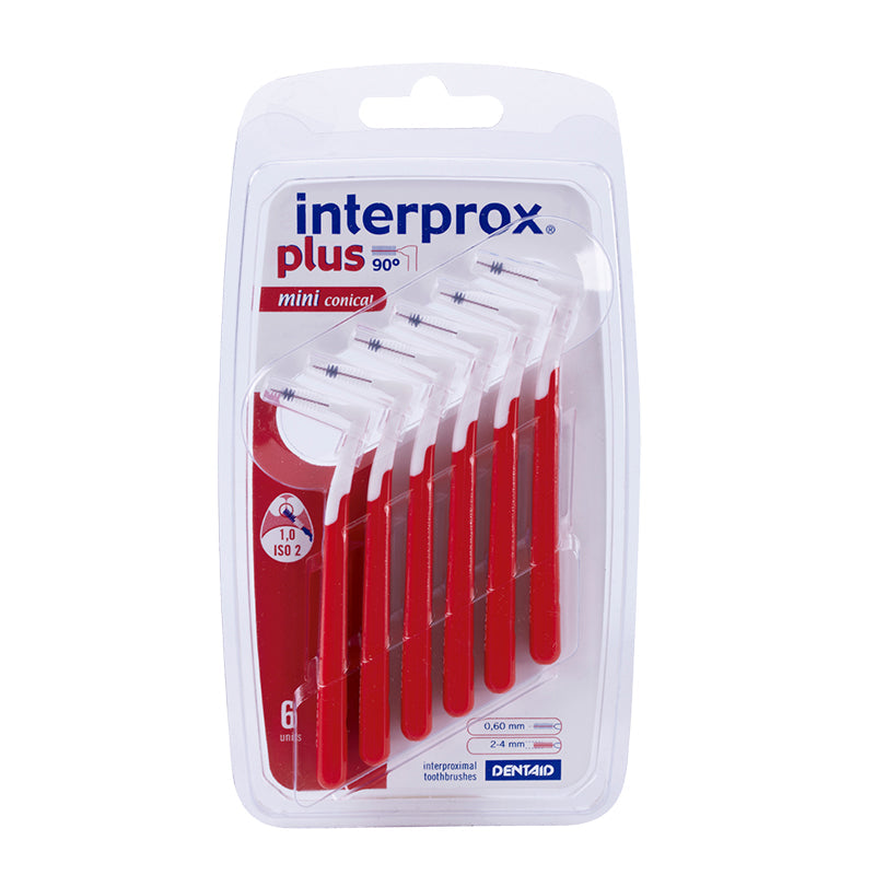 Interprox Plus PHD 1,2 Mini Conical rood blister met zes ragers