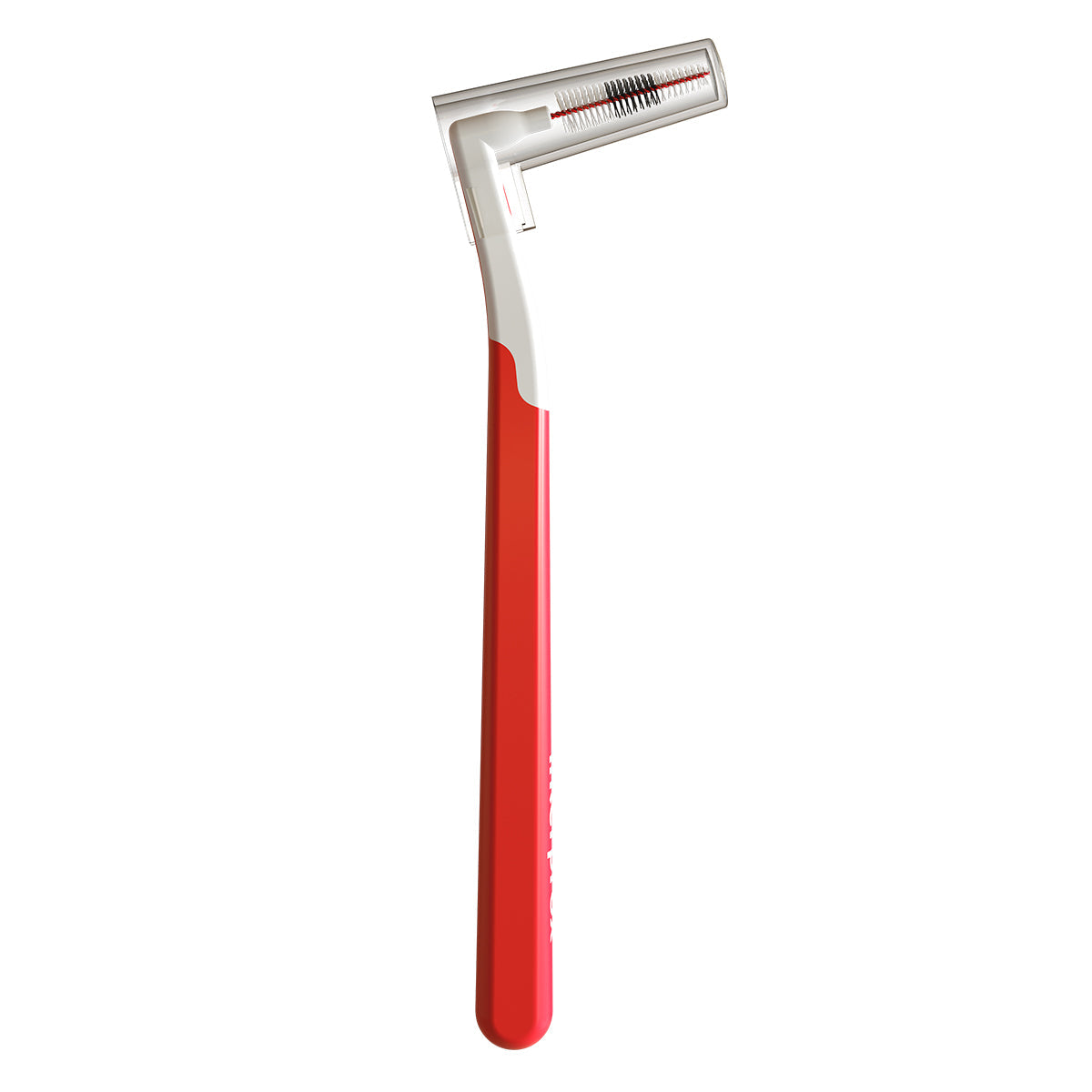 Dentaid Interprox Plus PHD 1,2 Mini Conical ragerborstel met rode steel opzij