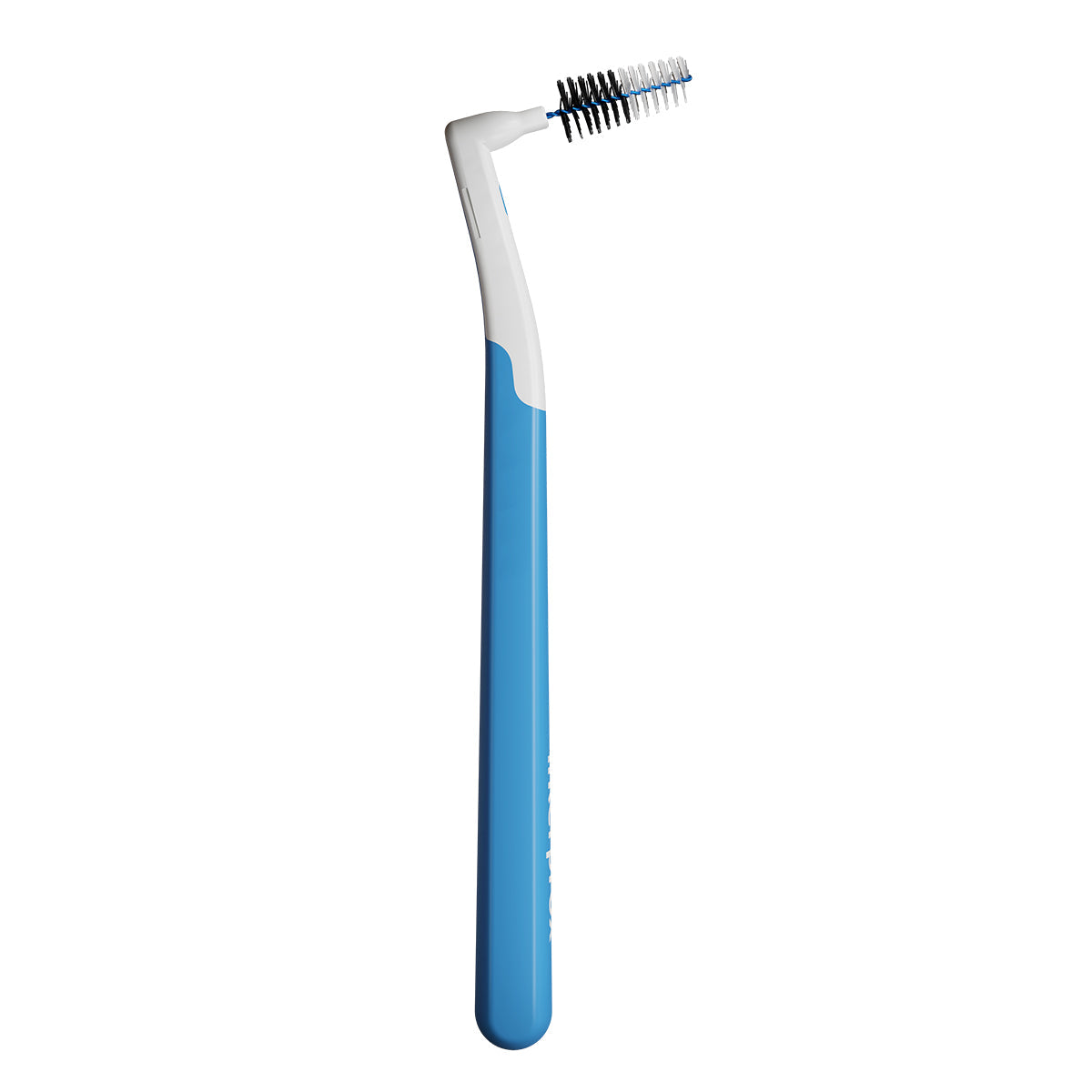 Dentaid Interprox Plus PHD 1,7 Conical blauw ragertje met gehoekte kop zijaanzicht