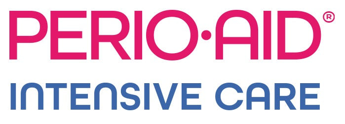 Perio Aid Intensive Care logo in roze en blauwe letters