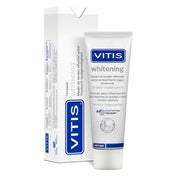 Vitis Whitening tandpasta doos en tube naast elkaar
