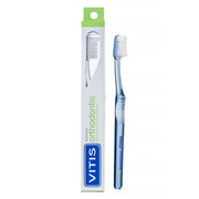 Vitis tandenborstel Orthodontic Access naast blauwe verpakking met logo