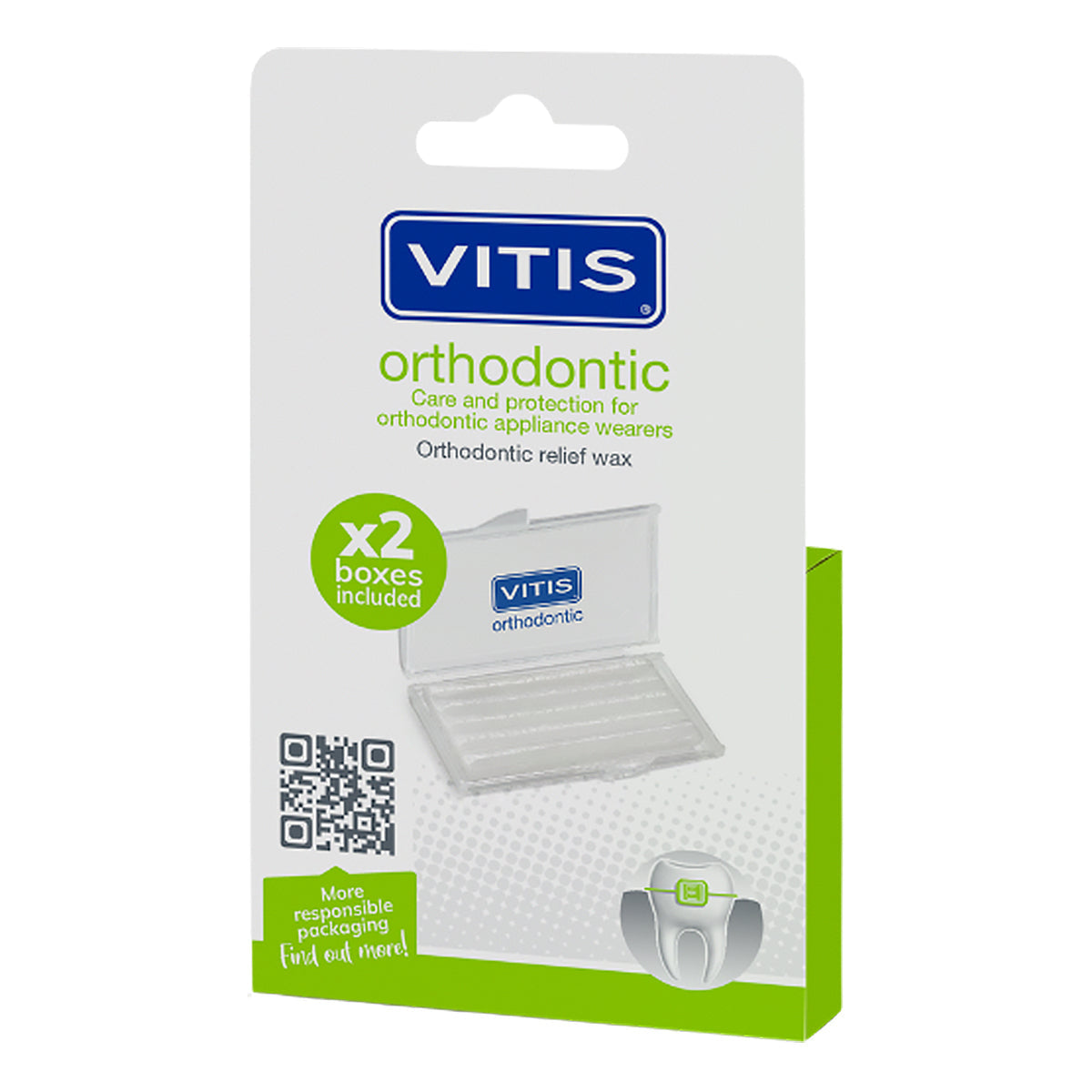 Vitis Orthodontic Wax verpakking met twee doosjes orthodontische beschermwas