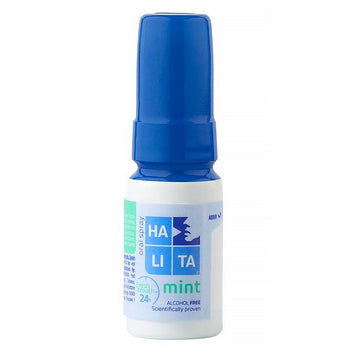 Dentaid Halita mondspray regular mint flesje met blauwe pompdop