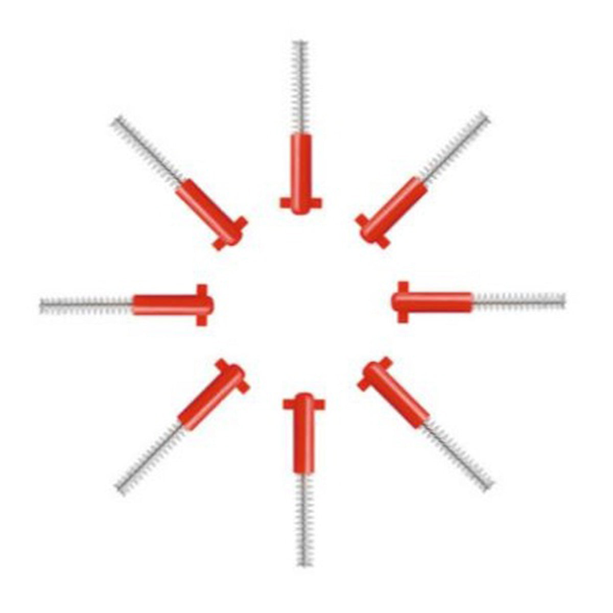Curaprox CPS 07 Prime refill rood, acht ragers in cirkelvorm gerangschikt